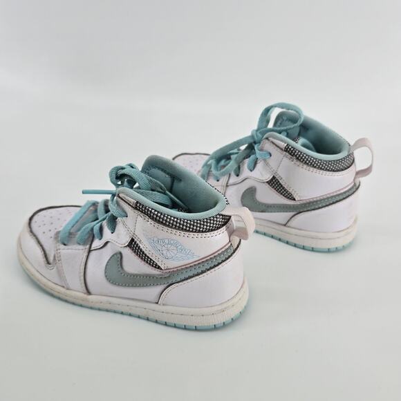 Nike Air Jordan 1 Retro 705324-106 High Top Pearl White Blue Toddler Unisex 10T - Picture 3 of 7